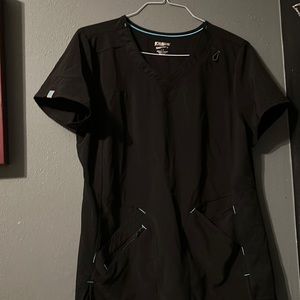 Comfortable black scrub top